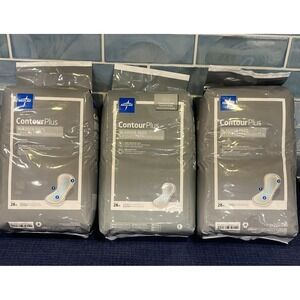 3 Packs 28 Ct Medline Contour Plus Bladder Pads Icontinence Moderate Absorbency